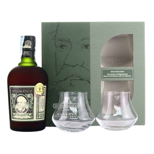 DIPLOMATICO EXCLUSIVA WITH TWO GLASSES