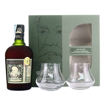 DIPLOMATICO EXCLUSIVA WITH TWO GLASSES